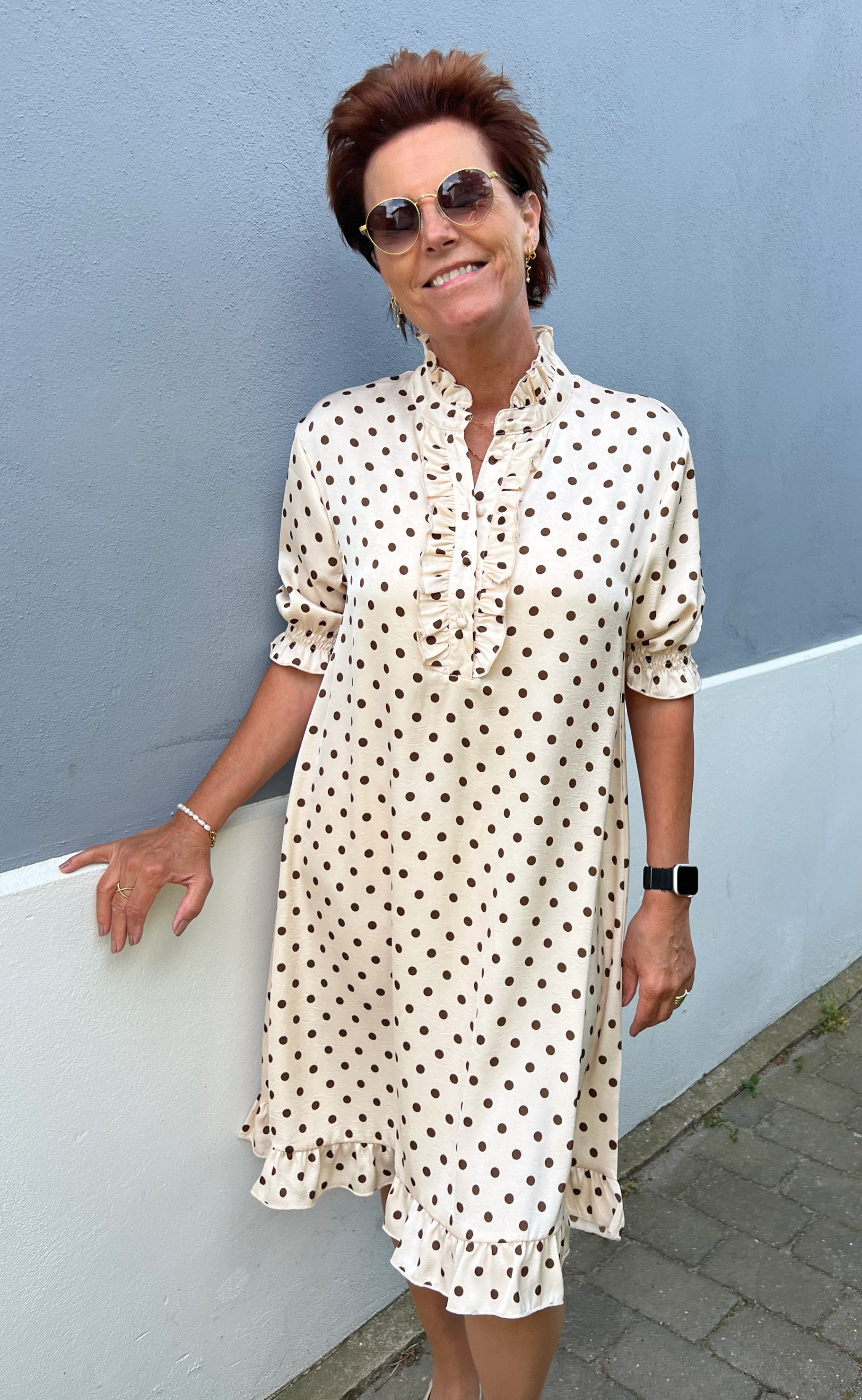Say INA Copenhagen Kjole - Philine - Beige Dots