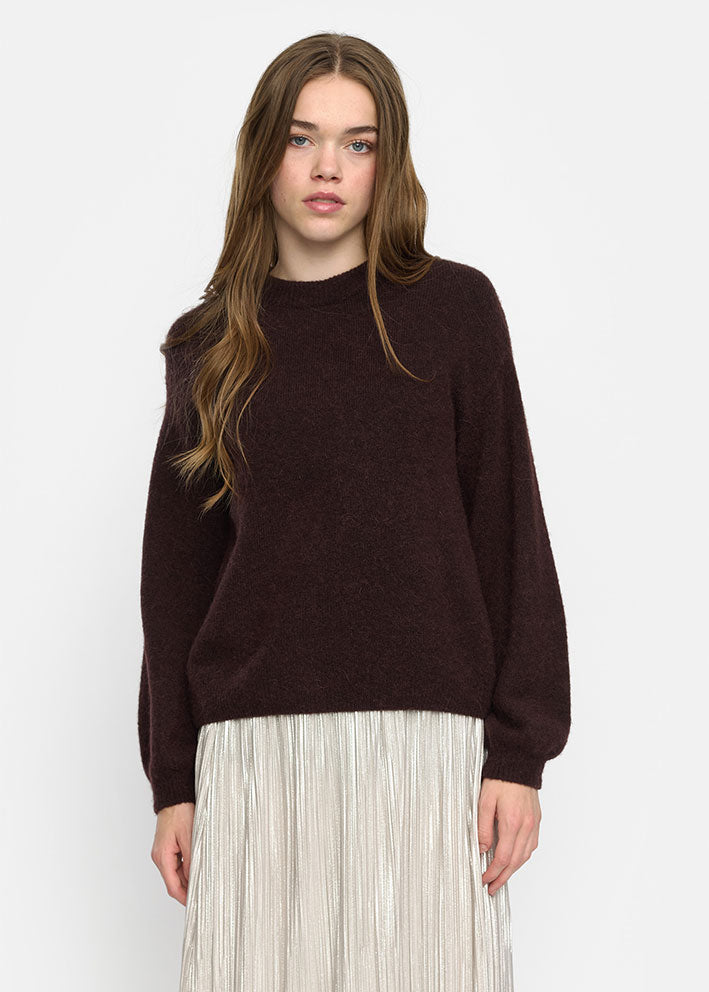 Soft Rebels Allison knit SRAW22-201 Chocolate plum melange Udsalg