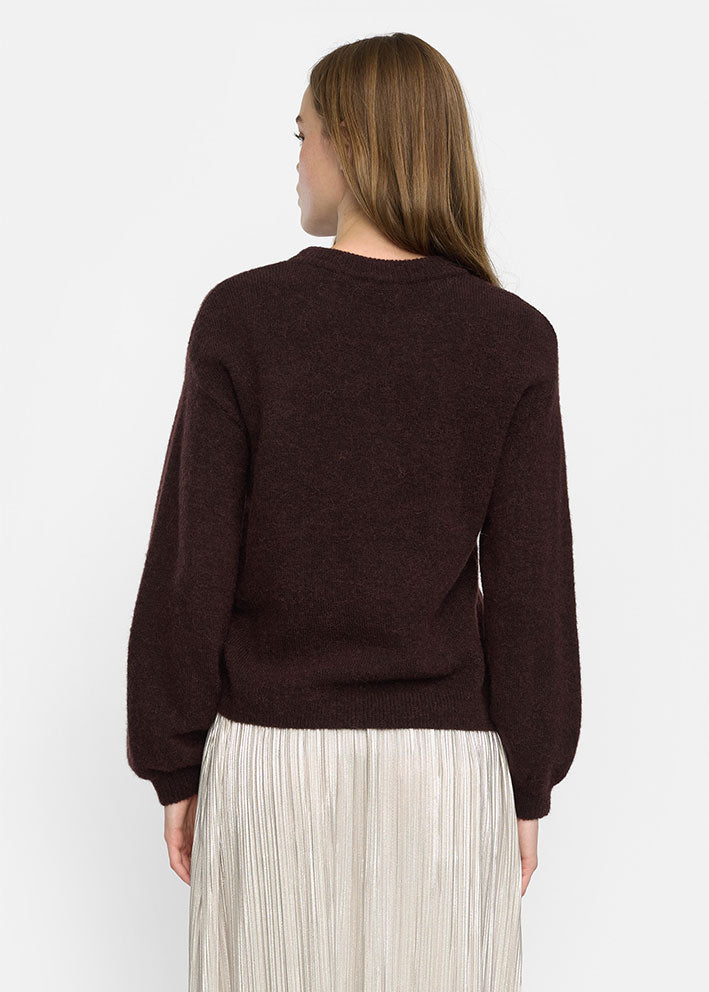 Soft Rebels Allison knit SRAW22-201 Chocolate plum melange Udsalg