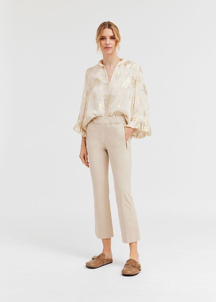 Gustav Dodo 7/8 flare legs 53010 Bukser - Simply Beige Online