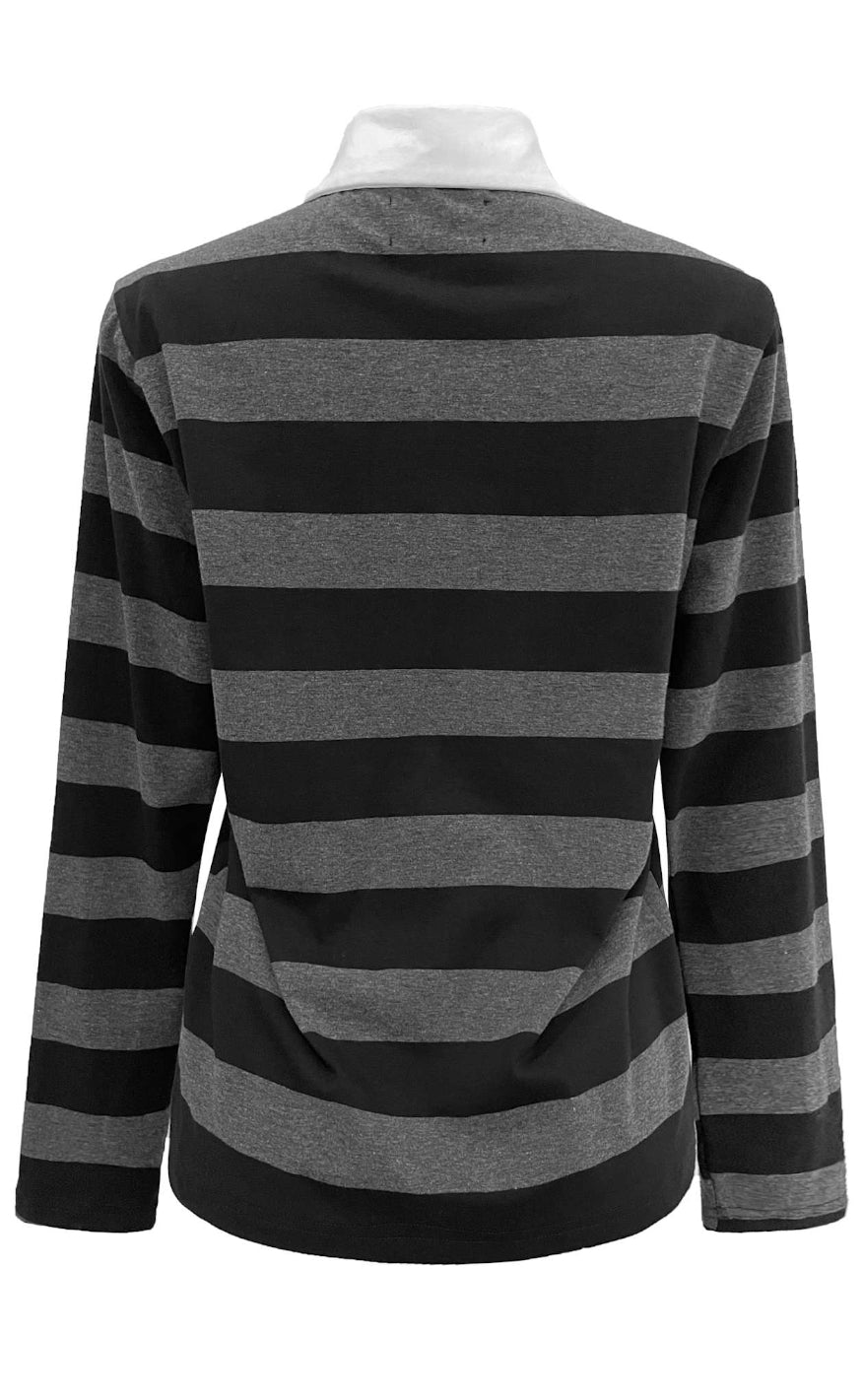 Liberte Bluse - Polo - Dark Grey Black Stripe