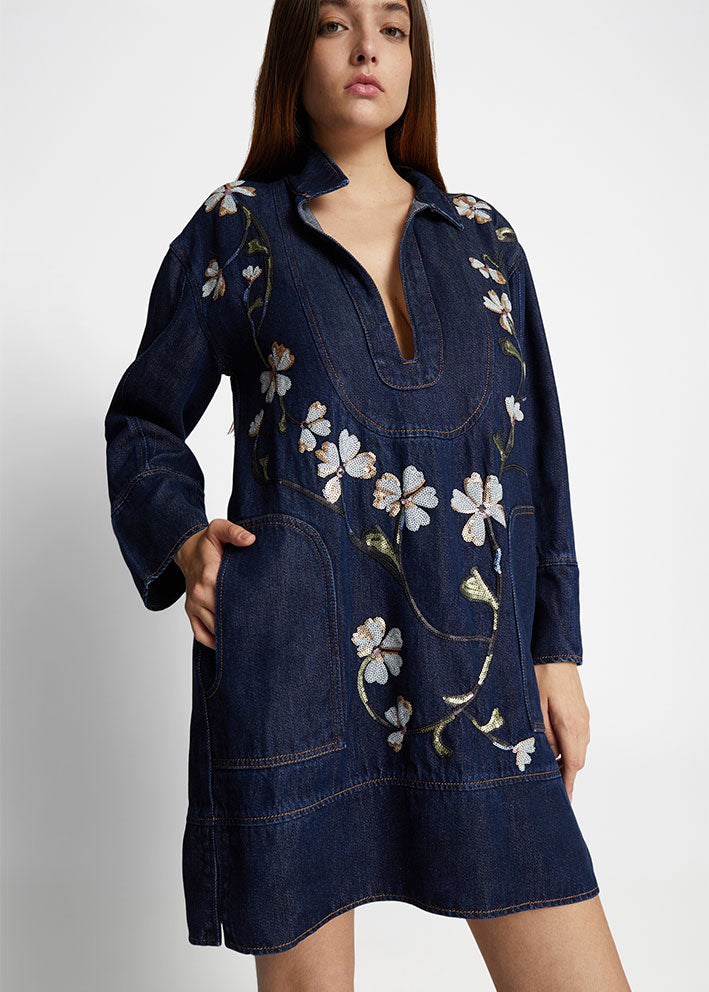Munthe Fiva Denim Kjole - Indigo