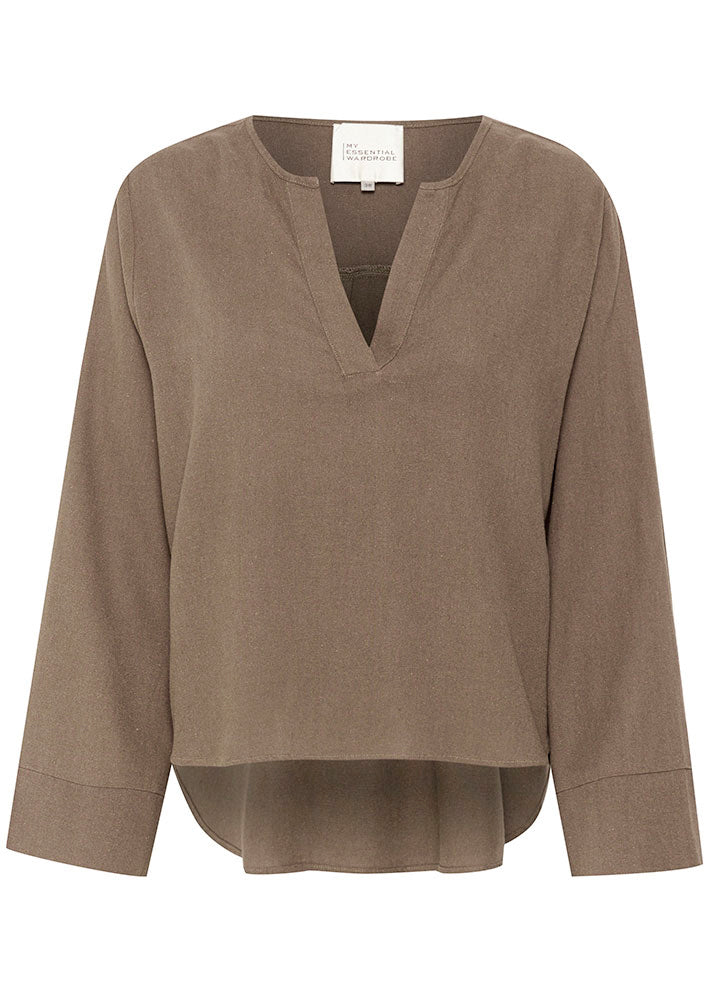 My Essential Wardrobe Dias Hørbluse - Walnut på udsalg