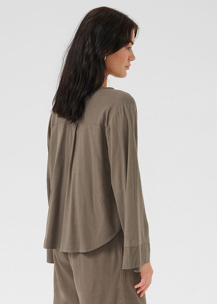My Essential Wardrobe Dias Hørbluse - Walnut på udsalg