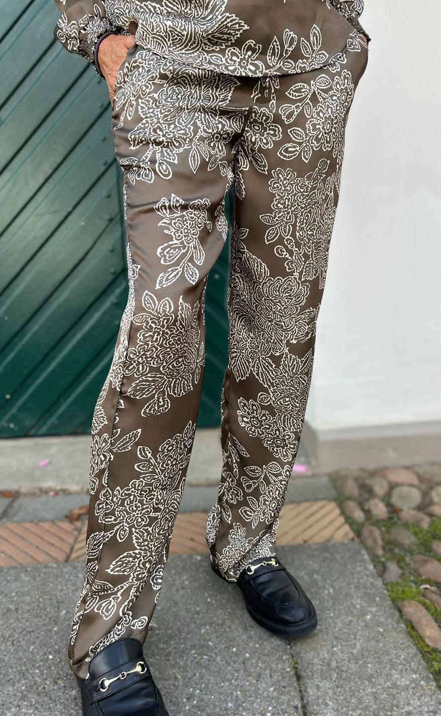 Say INA Copenhagen Bukser - Ida - Dark Brown Flower