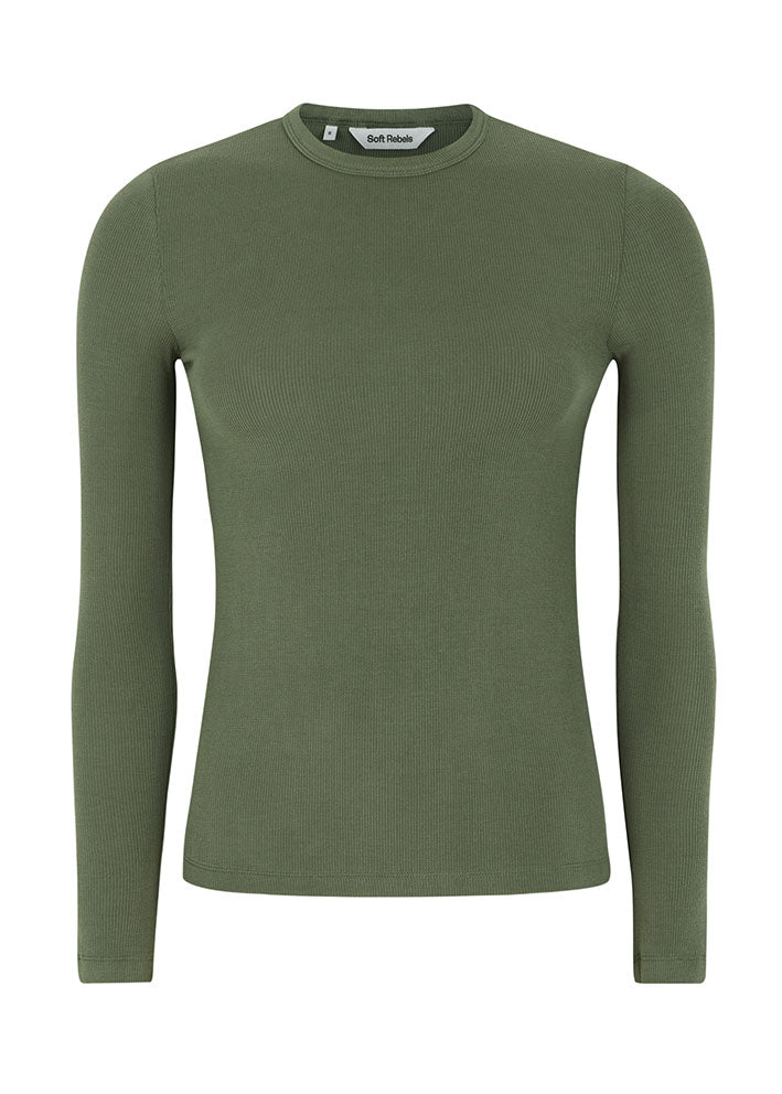 Soft Rebels Fenja O-neck Top SRAW22-300 Tea Leaf
