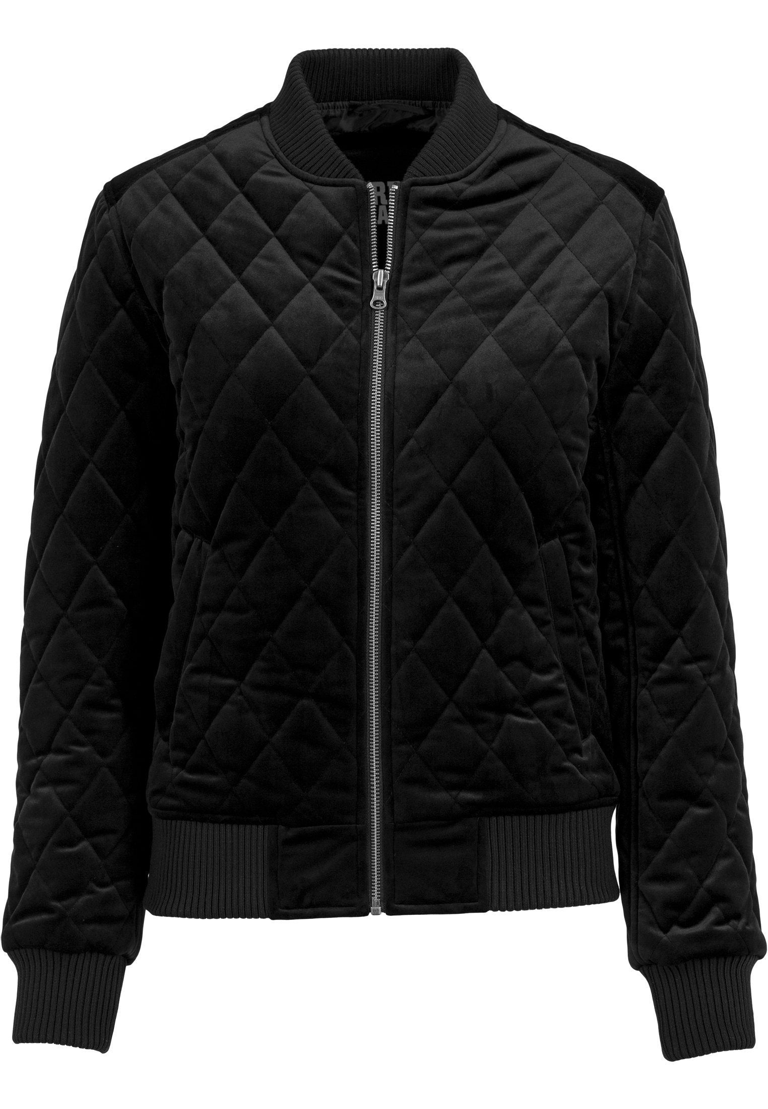 Urban Classics Ladies Diamond Quilt Velvet Jacket Udsalg