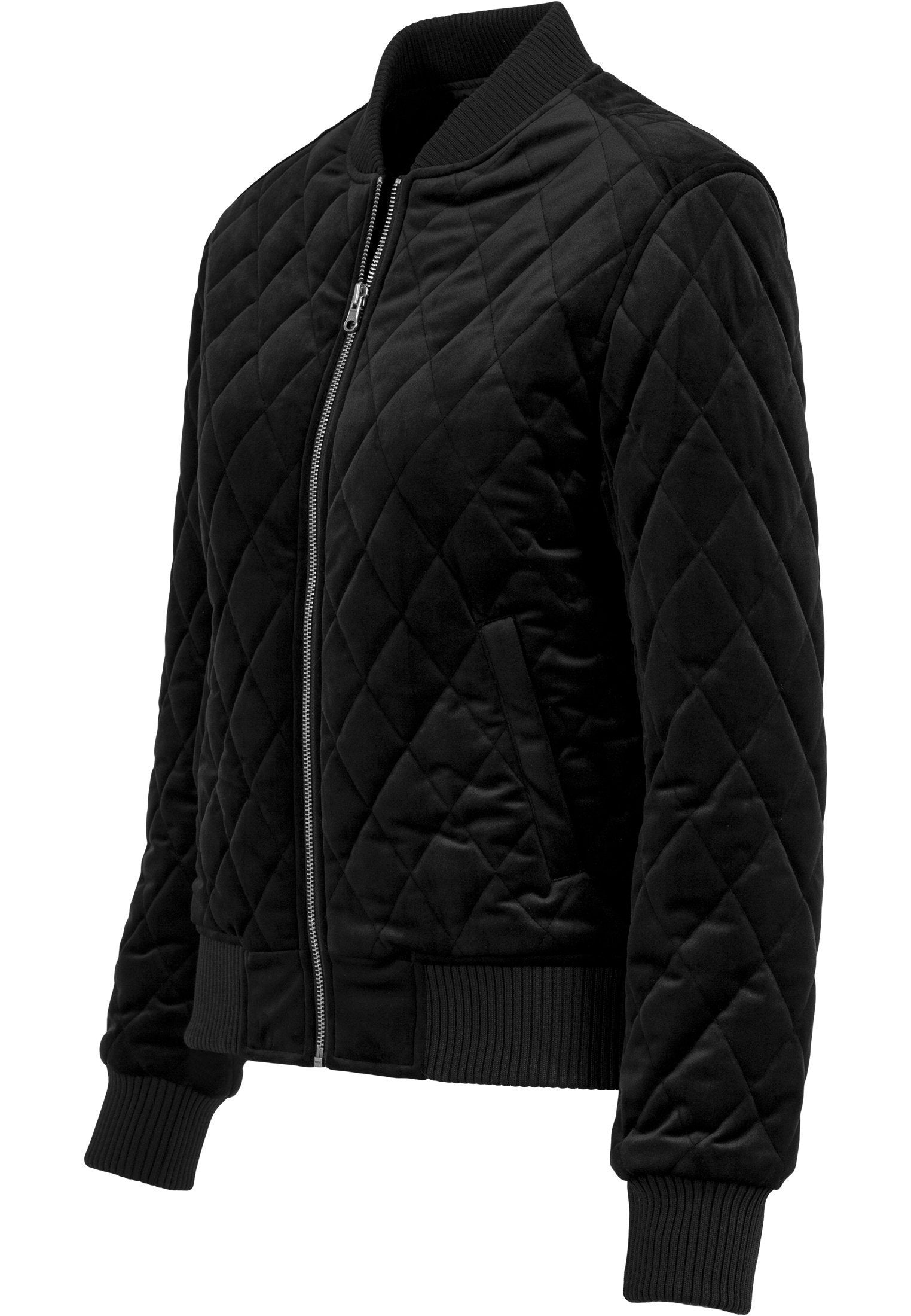 Urban Classics Ladies Diamond Quilt Velvet Jacket Udsalg