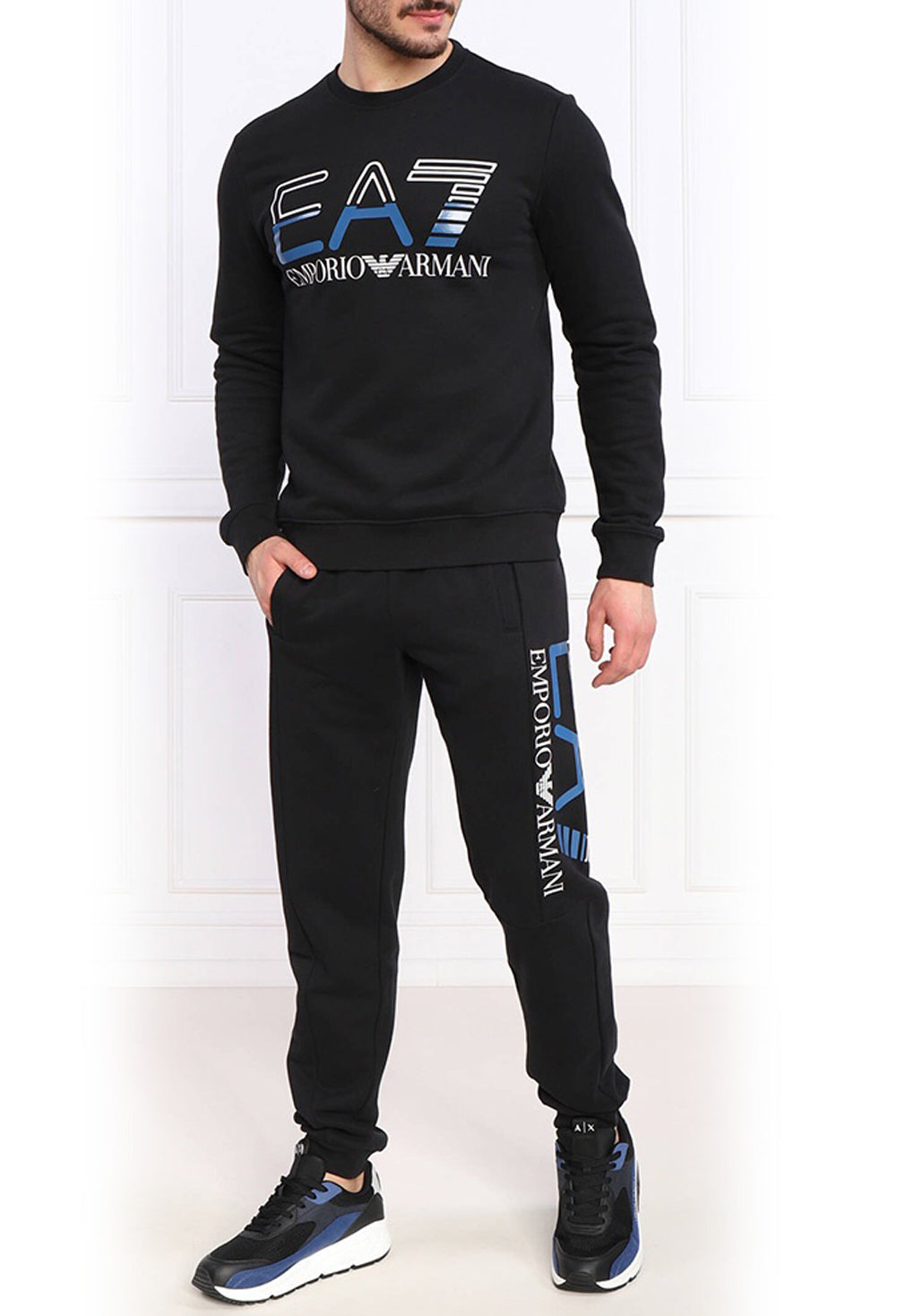 EA7 Cotton-blend hooded Logo Series Sweatshirt