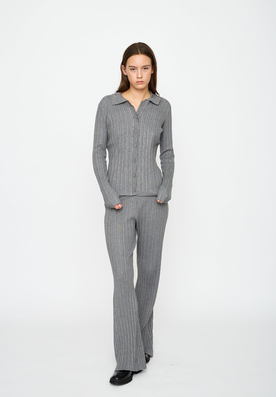 Esmé Studios Medina Cardigan - Gray Melange