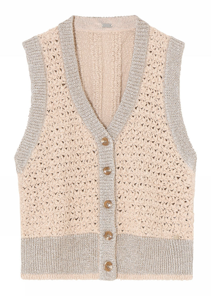 Gustav Demi knit vest 54406-2031 Beach Sand