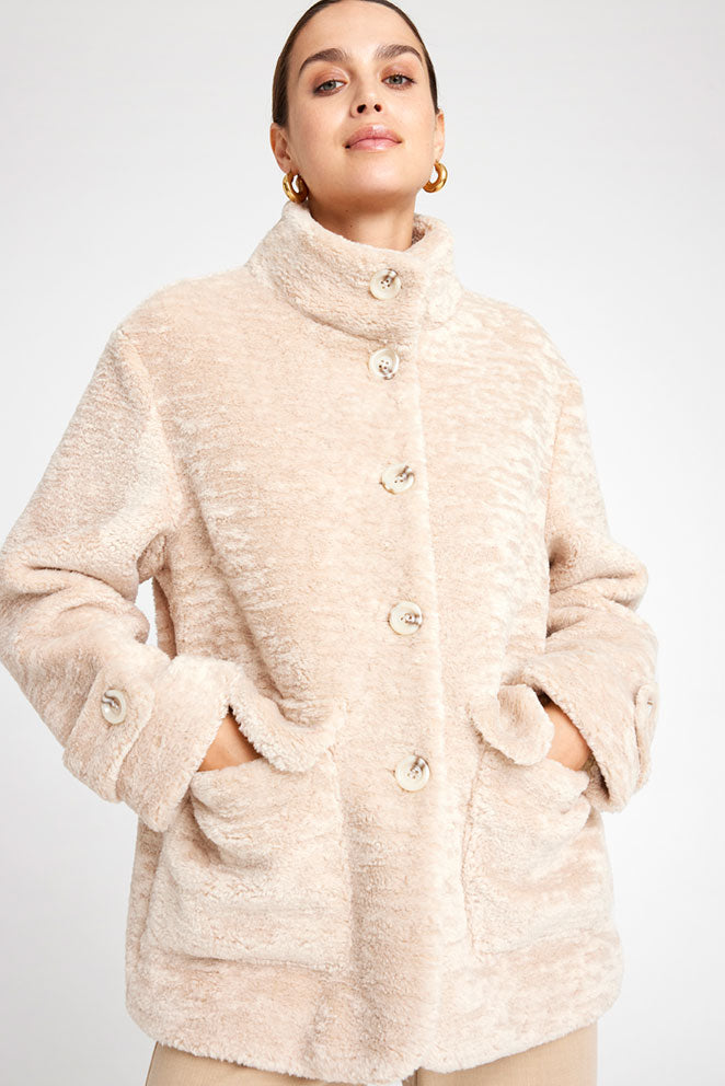 Gustav Maddy fake fur coat 54315-2031 Jakke - Beach Sand