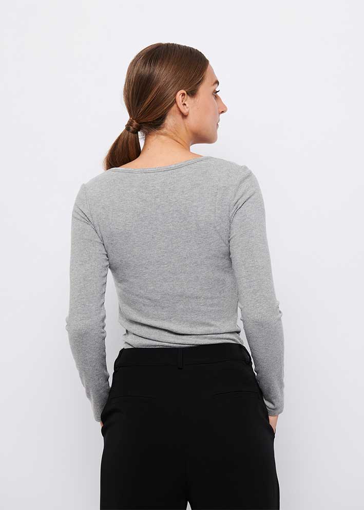 La Rouge Lisa L/S T-shirt - Grey Melange
