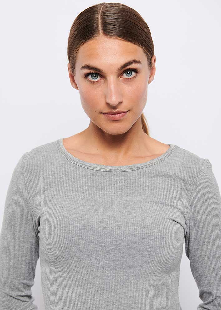 La Rouge Lisa L/S T-shirt - Grey Melange