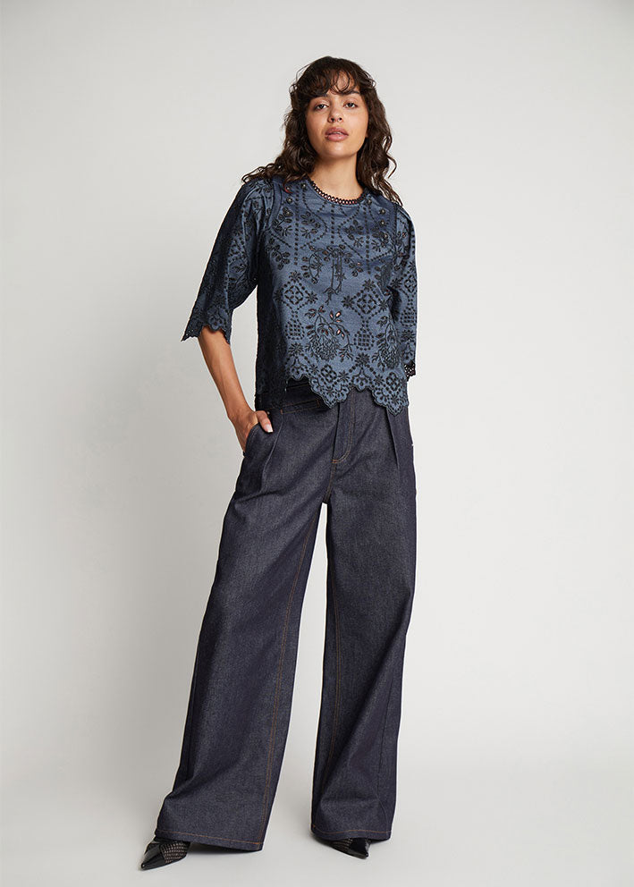 Munthe Sacca Bluse - Indigo Online salg