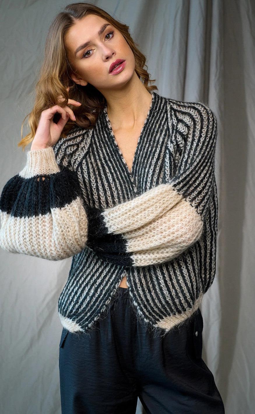 Noella Cardigan - Liana - Cream/Black Online nu