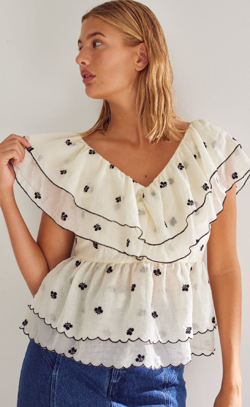 Noella Top - Louisa - Offwhite