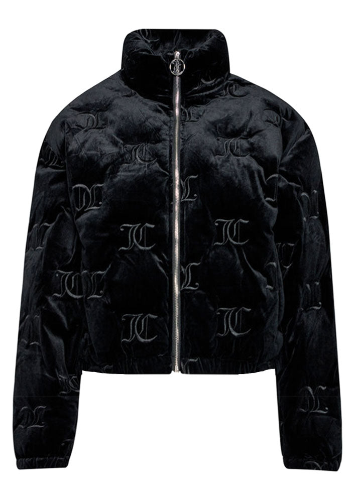 Juicy Couture Madeline Monogram Puffer Jakke - Black