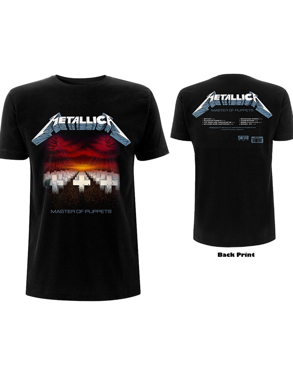Metallica Master Of Puppets Tracks T-Shirt på udsalg