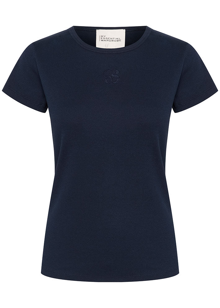 My Essential Wardrobe Mandy Logo T-shirt - Dark Sapphire Blue