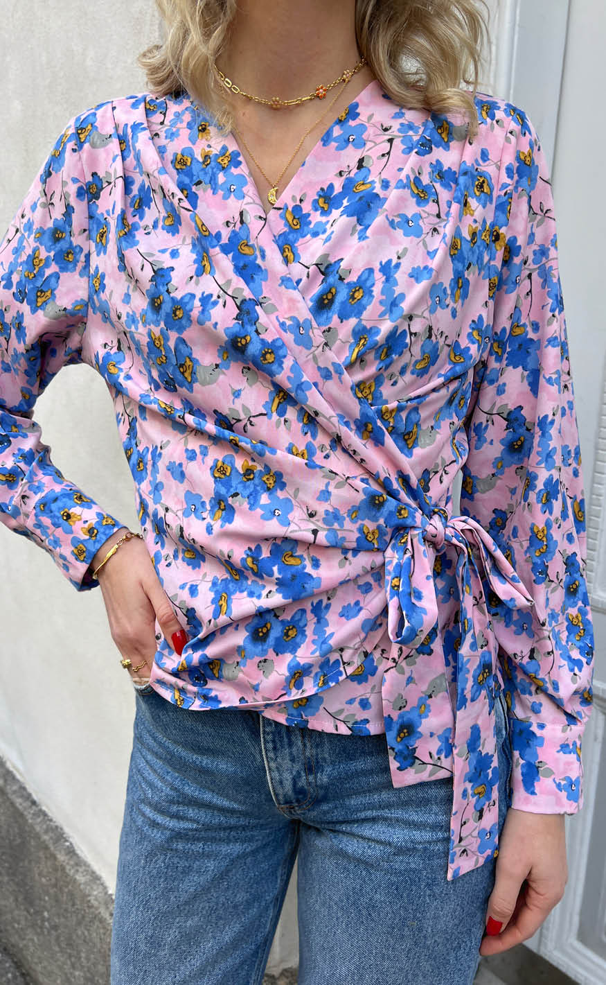 Say INA Copenhagen Bluse - Josse - Blue Flower Online salg