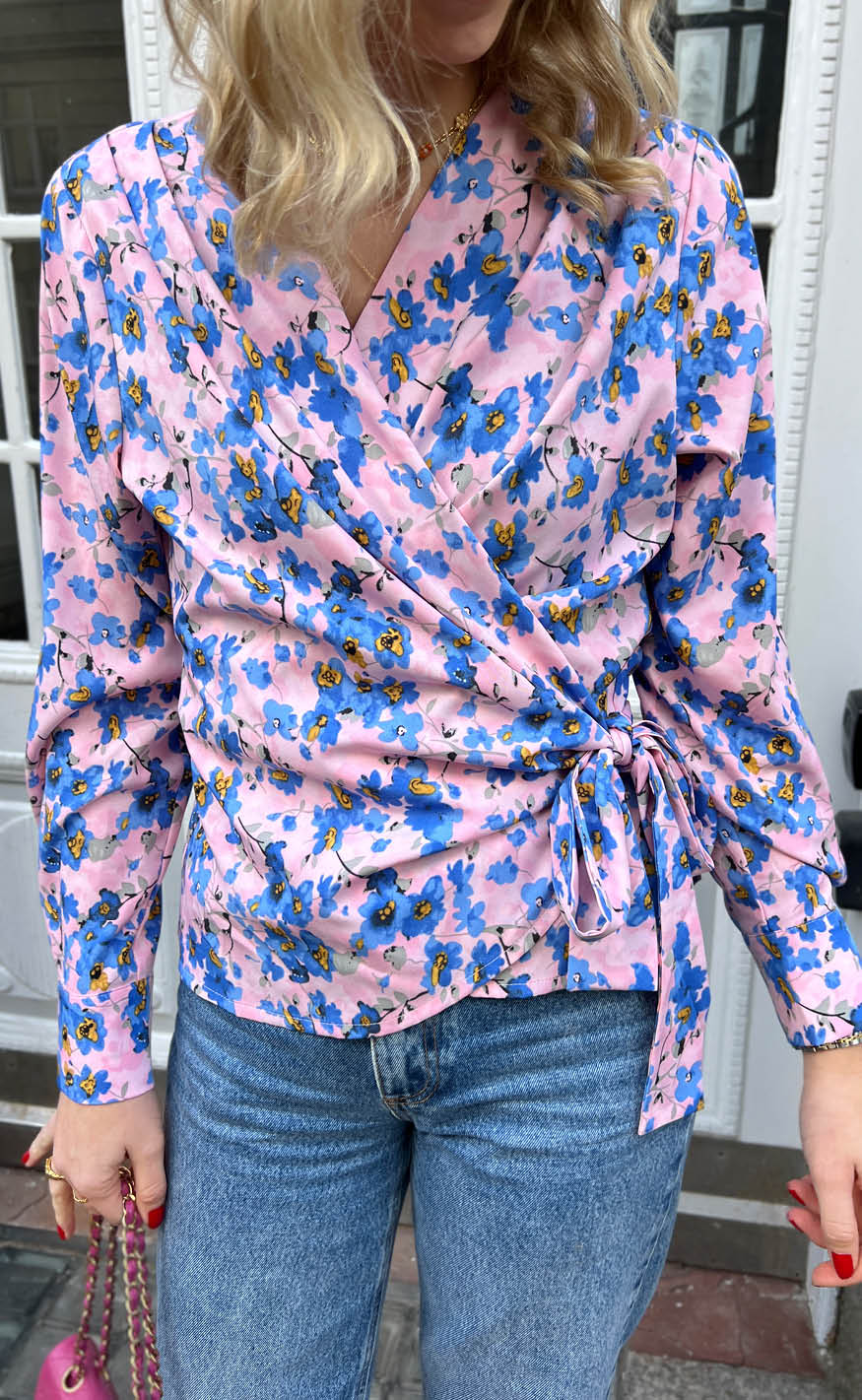 Say INA Copenhagen Bluse - Josse - Blue Flower Online salg