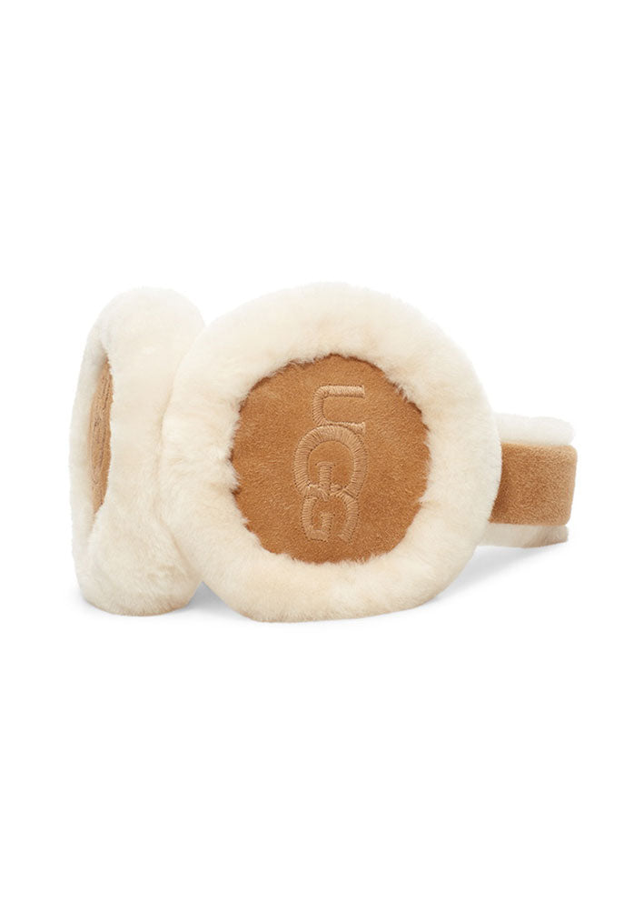 UGG Sheepskin Embroidery Earmuff - Chestnut
