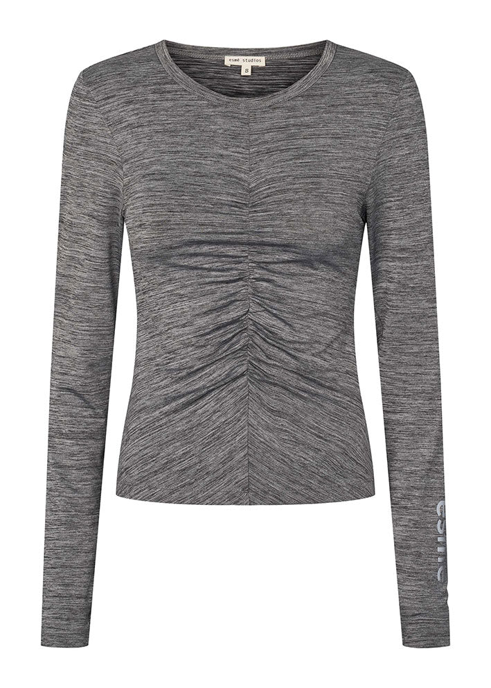 Esmé Studios Agneta LS Top ES324-348 Gray Melange