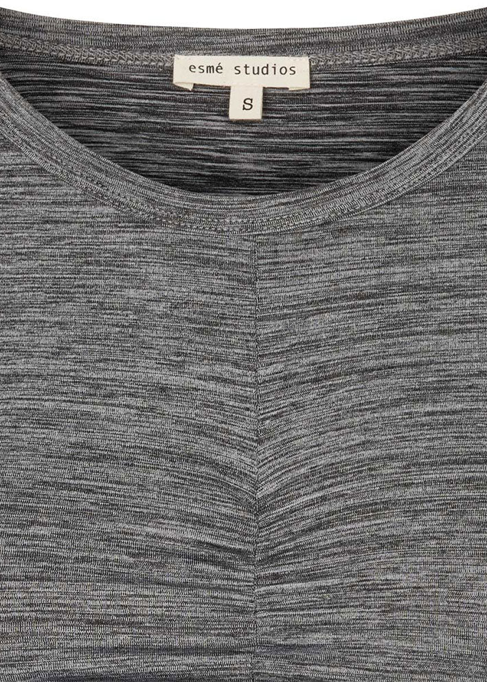 Esmé Studios Agneta LS Top ES324-348 Gray Melange