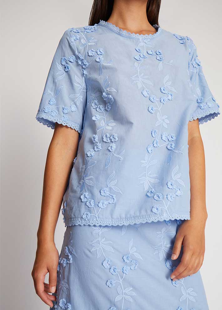Munthe Uasta Bluse - Blue Online salg