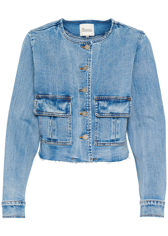 My Essential Wardrobe Dango Short Jacket - Light Blue Retro Wash