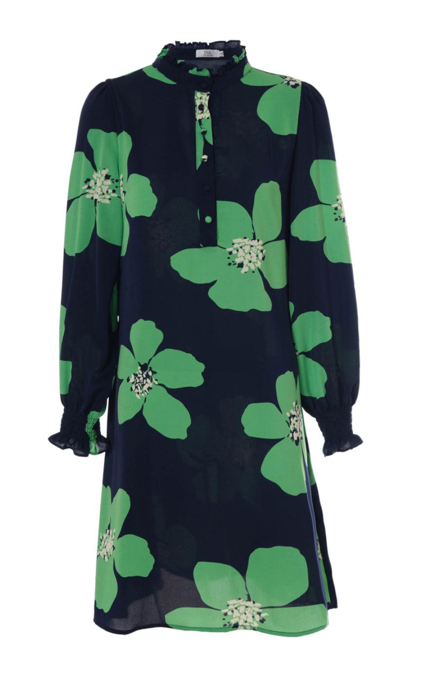 Say INA Copenhagen Kjole - Augusta - Green Flower