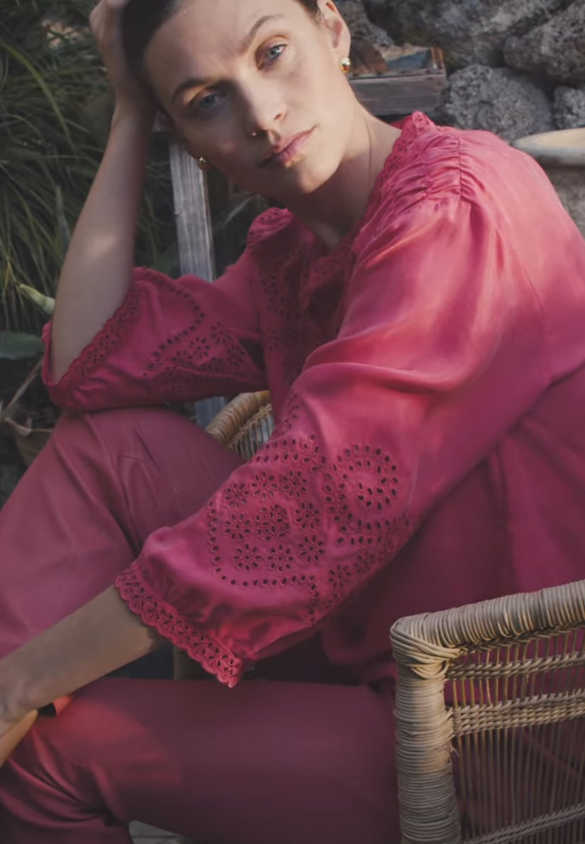 Gustav Ebell embroidery blouse 56650 Desert Rose