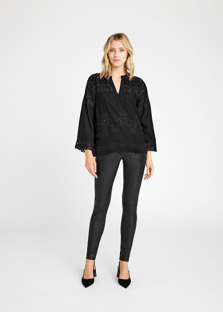 Gustav Genny stretch leather 54001 Skindbukser - Black