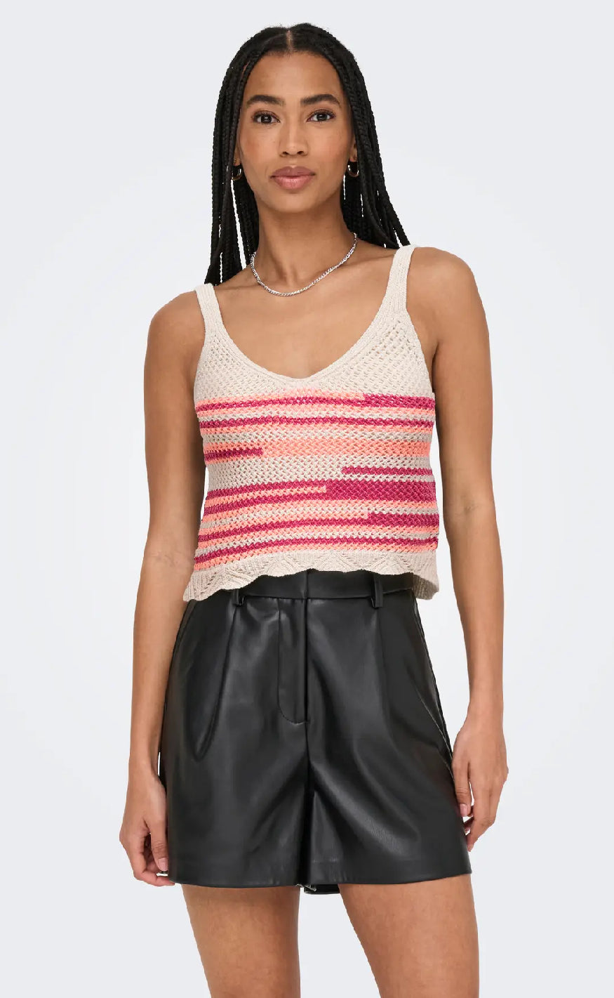 ONLY Top - Merida Life - Fuchsia Fedora Ecru/Papaya Punch