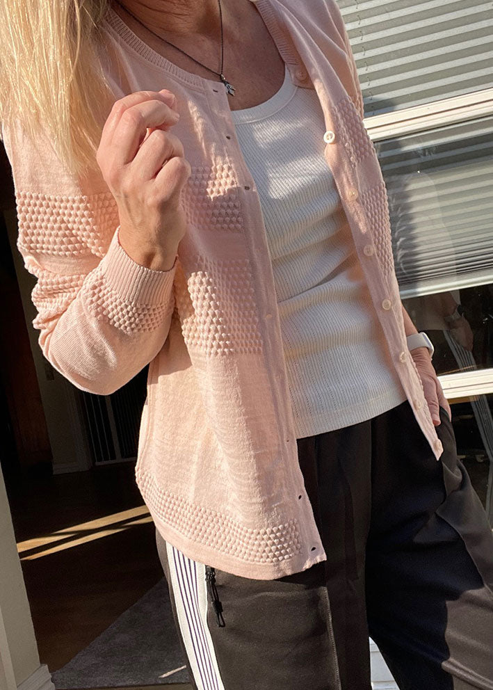 Sibin Linnebjerg Dita Cardigan 3602 Pale Pink Online Hot Salg