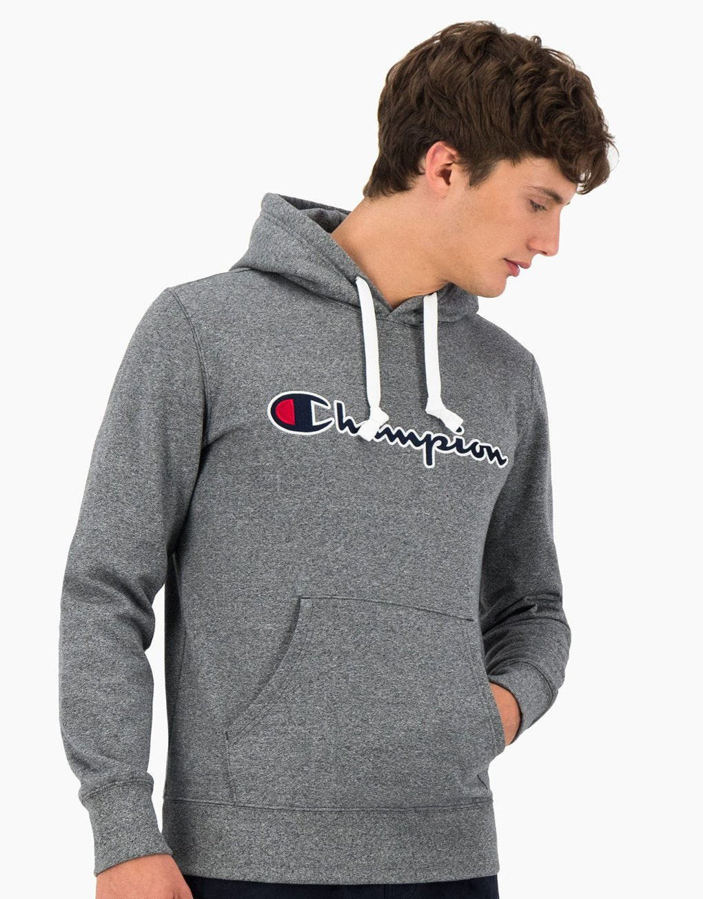 Champion Satin Stitch Script Logo Fleece Hoodie Rabat