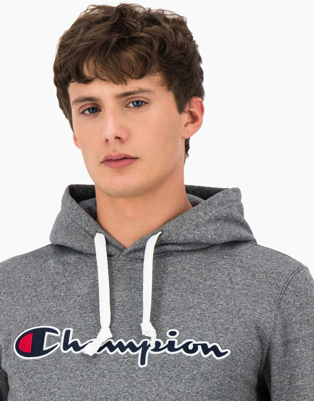 Champion Satin Stitch Script Logo Fleece Hoodie Rabat