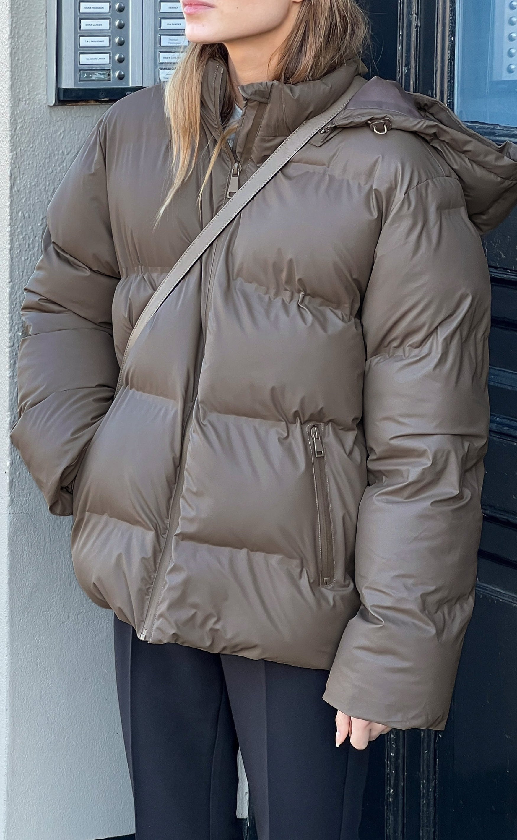Neo Noir Jakke - Fox Puffer - Dark Taupe Rabat