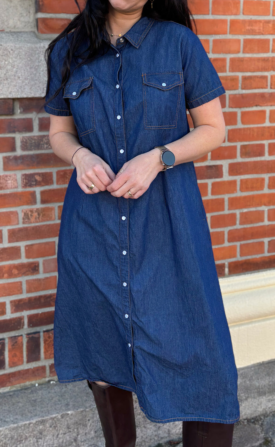 Say INA Copenhagen Kjole - Detia Summer - Denim Blue