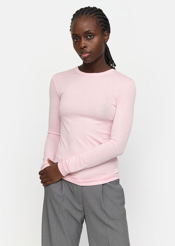 Soft Rebels Roman O-neck Top SR424-300 Roseate Melange Udsalg