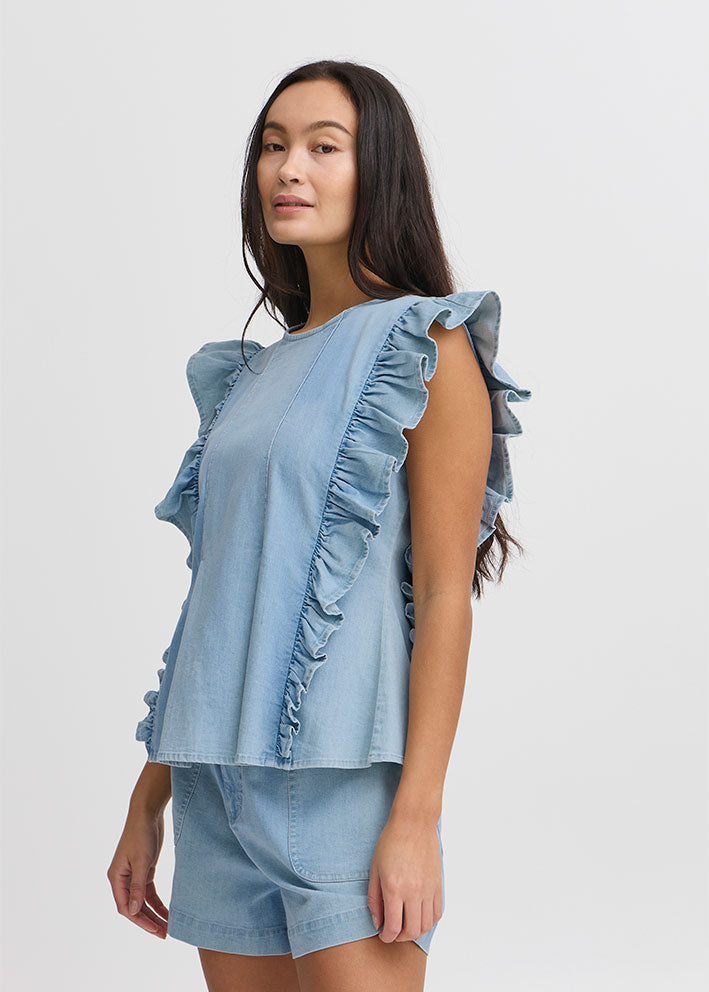 Atelier Rêve Trica Bluse - Light Denim Blue