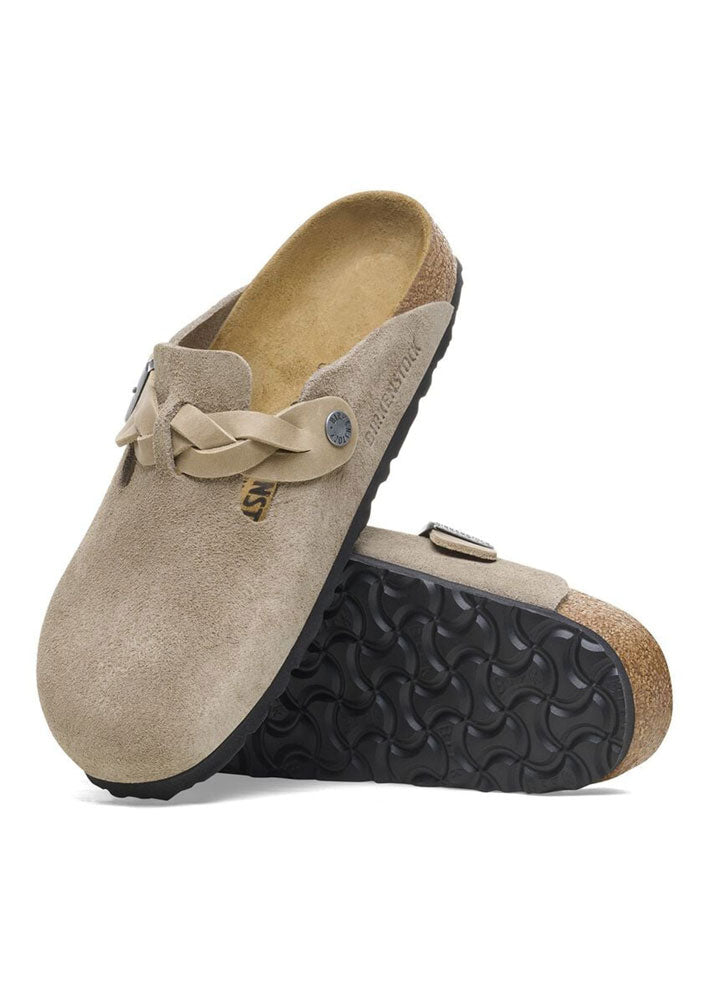 Birkenstock Boston Braided Suede 1026694 Taupe Levere