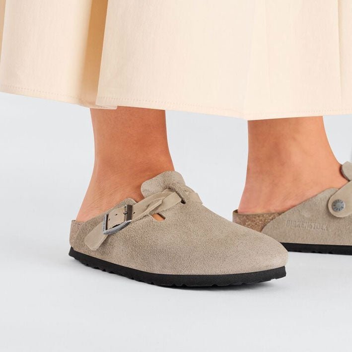 Birkenstock Boston Braided Suede 1026694 Taupe Levere