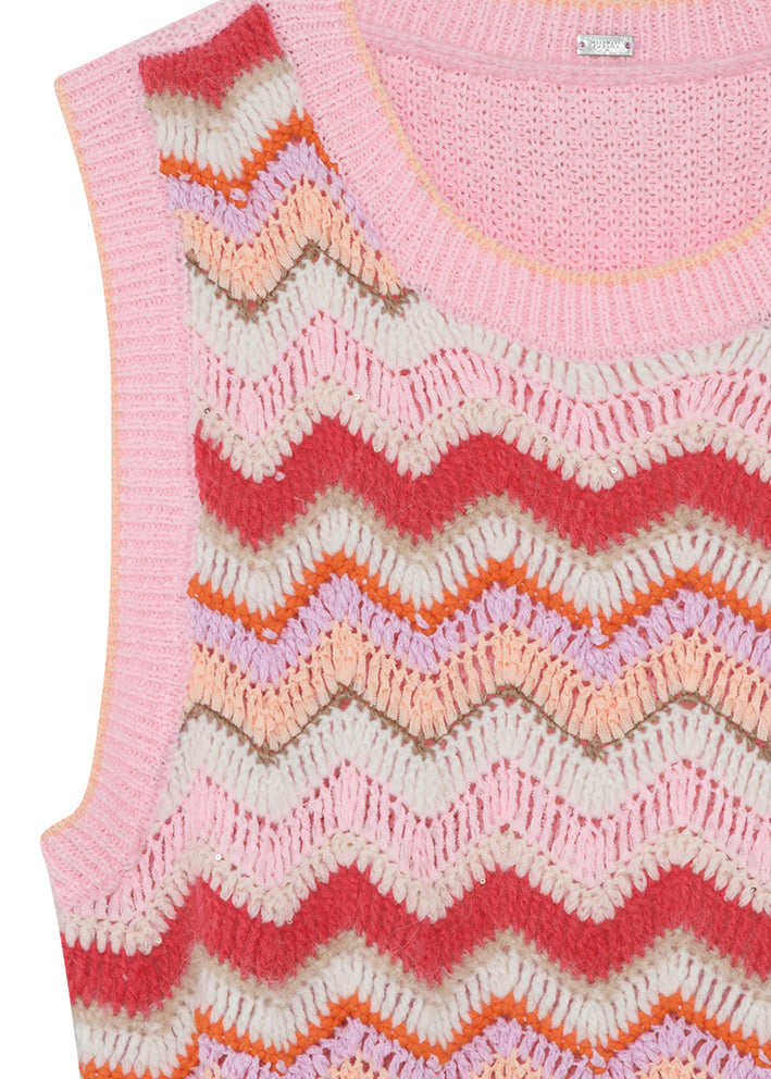 Gustav Lulle crochet vest 56425 Light Camel Online Hot Salg