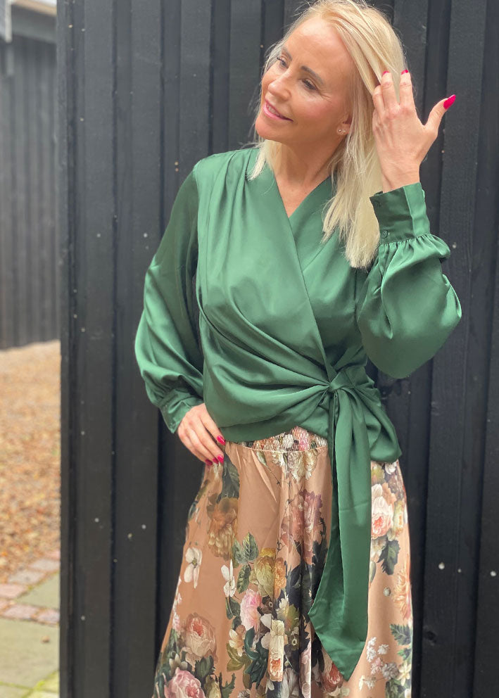 Karmamia Ines Blouse - Slå-om-bluse - Hunter Green