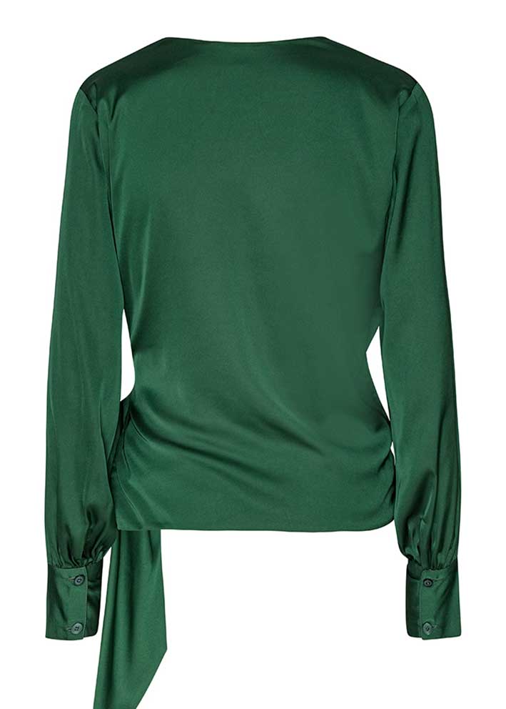 Karmamia Ines Blouse - Slå-om-bluse - Hunter Green