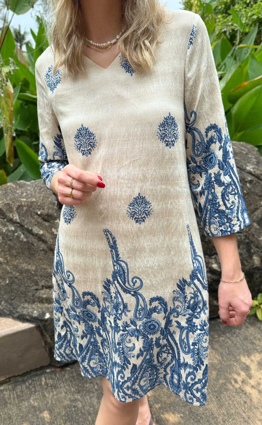 Say INA Copenhagen Kjole - Arianna - Blue Paisley