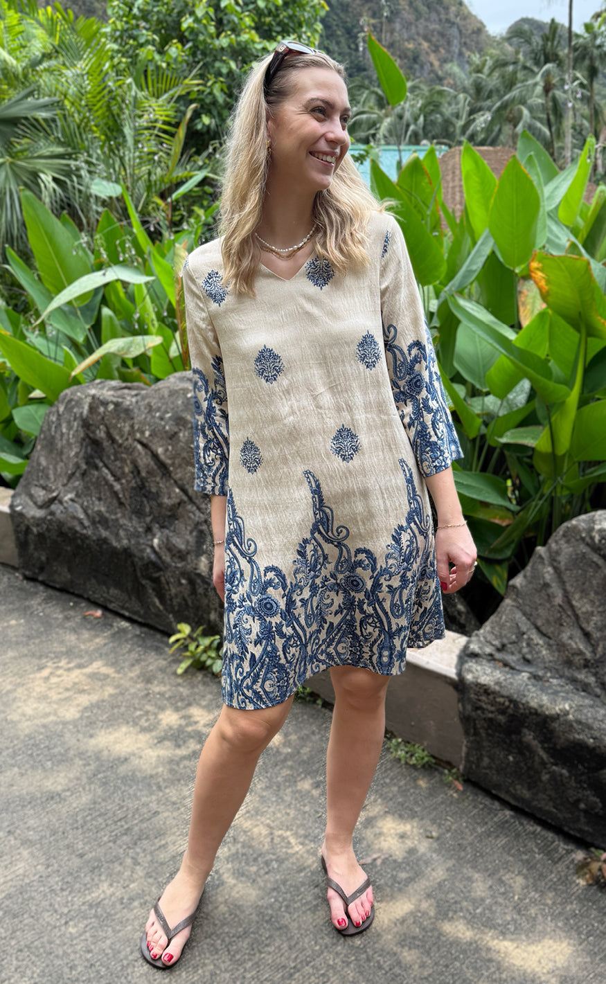 Say INA Copenhagen Kjole - Arianna - Blue Paisley