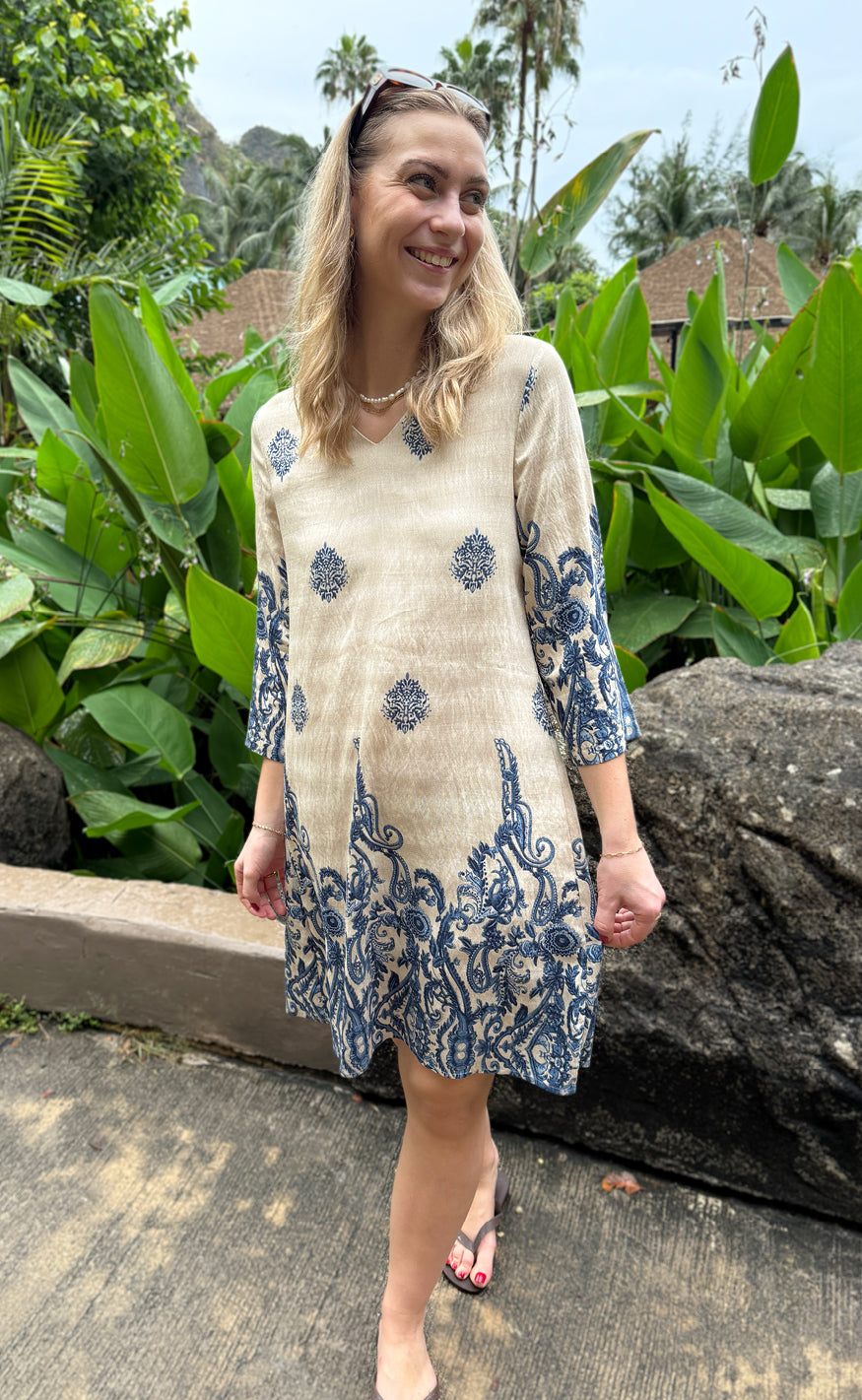 Say INA Copenhagen Kjole - Arianna - Blue Paisley